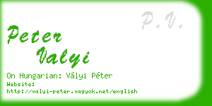 peter valyi business card