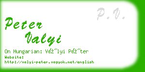 peter valyi business card